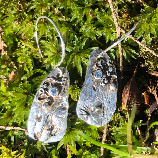 Aquamarine Wildflower Earrings